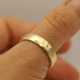 Handmade Hammered Texture Yellow Gold Ring by VicStoneNYC Fine Jewelry