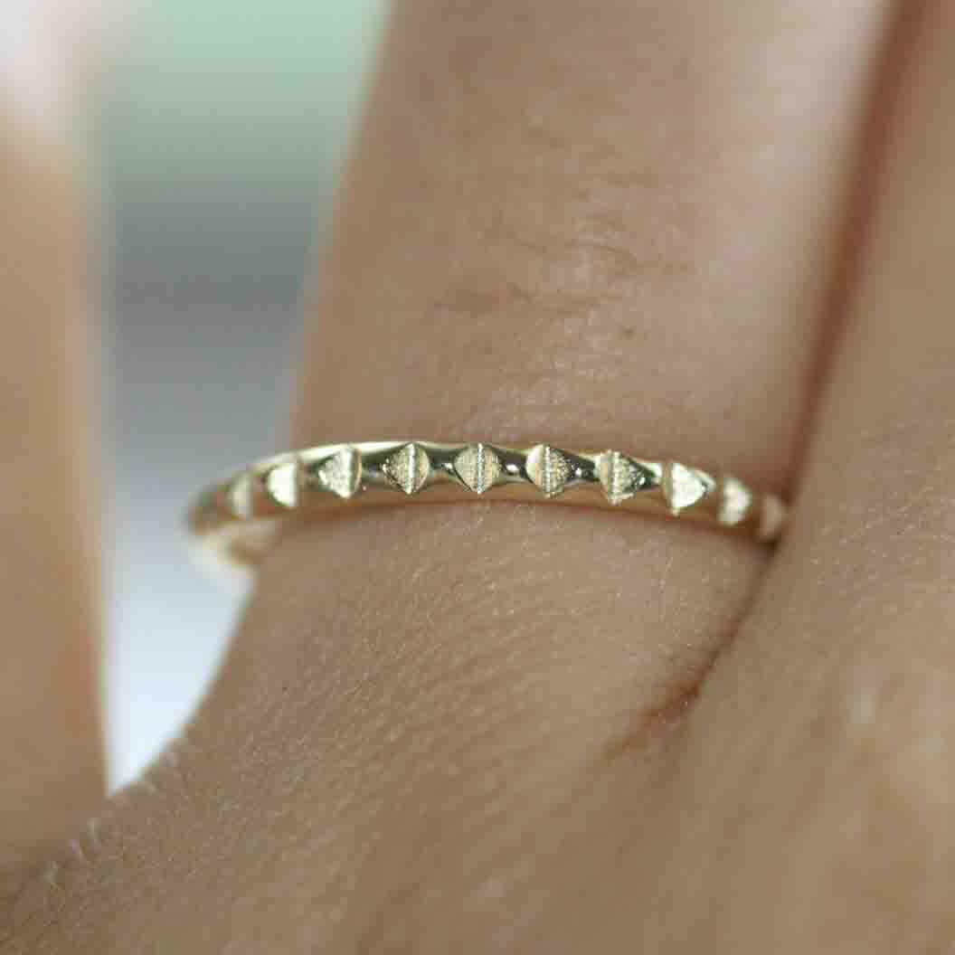 Gold Pyramid Eternity Ring by VicStoneNYC Fine Jewelry