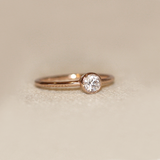 Solitaire Bezel Setting Natural Diamond Engagement Ring by VicStoneNYC Fine Jewelry