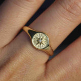 10k Northern Star Diamond Signet Ring by VicStoneNYC Fine Jewelry