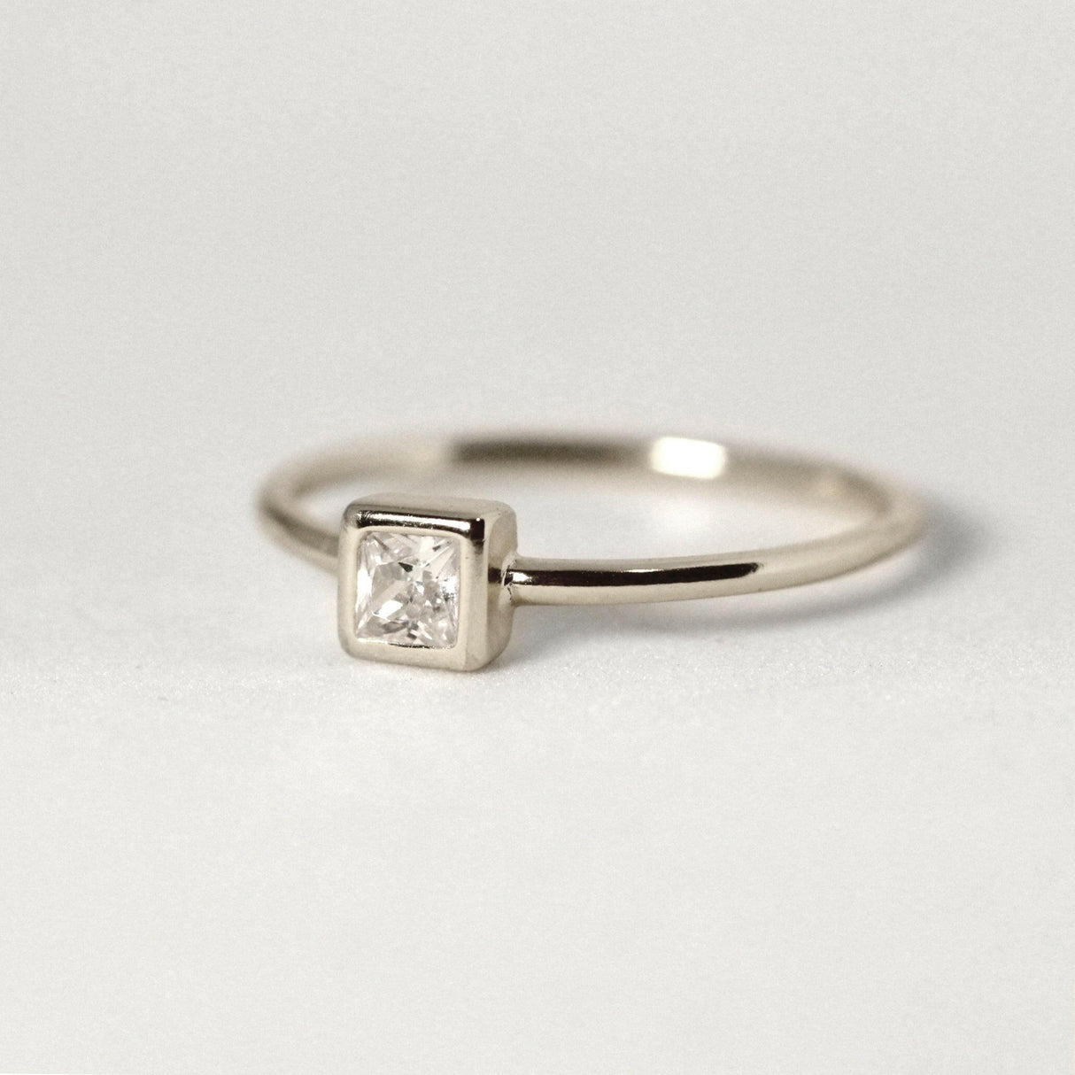 Princess Cut Diamond Engagement Ring in 14k Gold by VicStoneNYC Fine Jewelry