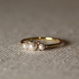 14k Gold Pearl Diamond Ring by VicStoneNYC Fine Jewelry