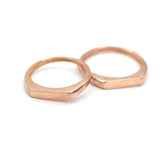 14k Rose Gold Bar Signet Ring by VicStoneNYC Fine Jewelry