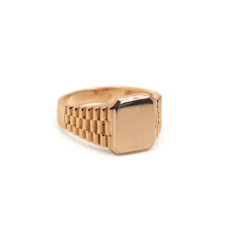 14K SQUARE WATCH STYLE MEN'S SIGNET RING by VicStoneNYC Fine Jewelry