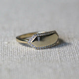 14k Gold Diamond Engraving Ring by VicStoneNYC Fine Jewelry