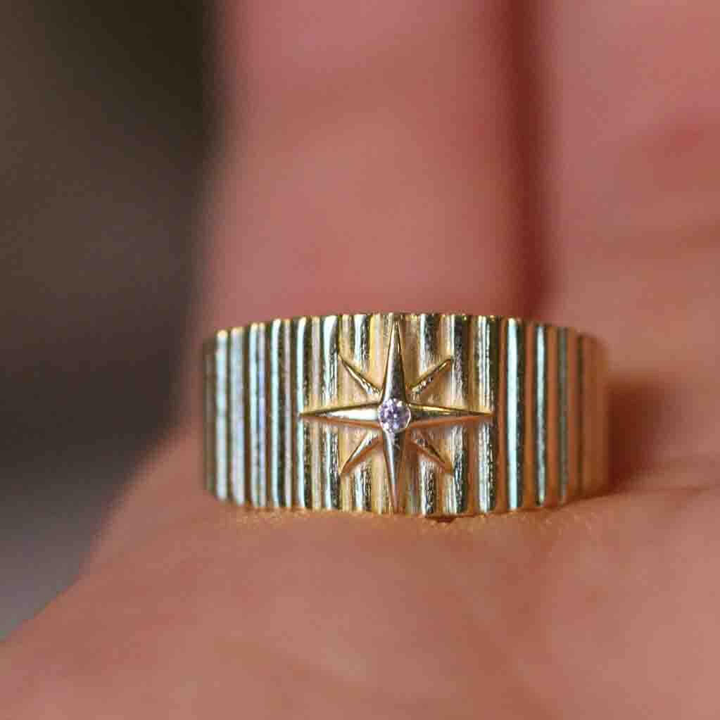 14k Diamond Star Ring by VicStoneNYC Fine Jewelry