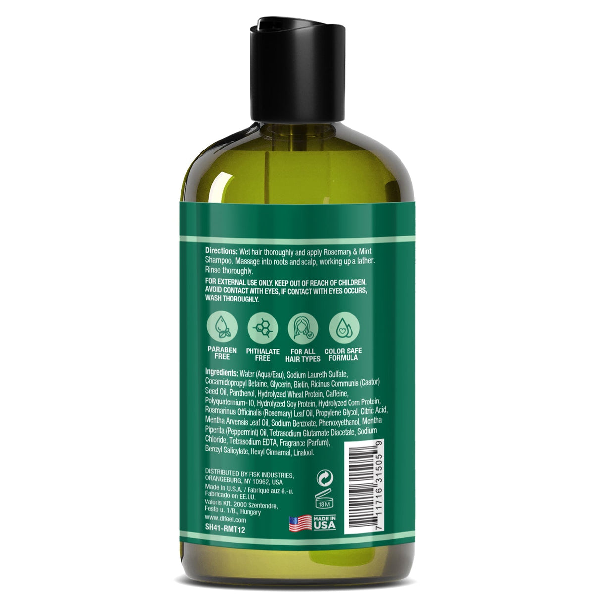 Difeel Rosemary and Mint Hair Strengthening Shampoo with Biotin 12 oz. by difeel - find your natural beauty