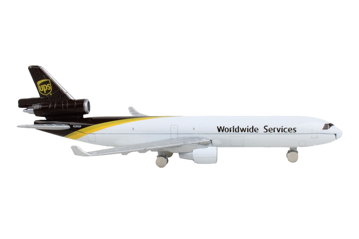 McDonnell Douglas MD-11 Commercial Aircraft "UPS Worldwide Services" (N281UP) White with Brown Tail Diecast Model Airplane by Daron