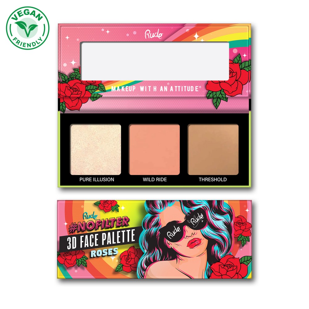 RUDE NoFilter 3D Face Palette - Roses