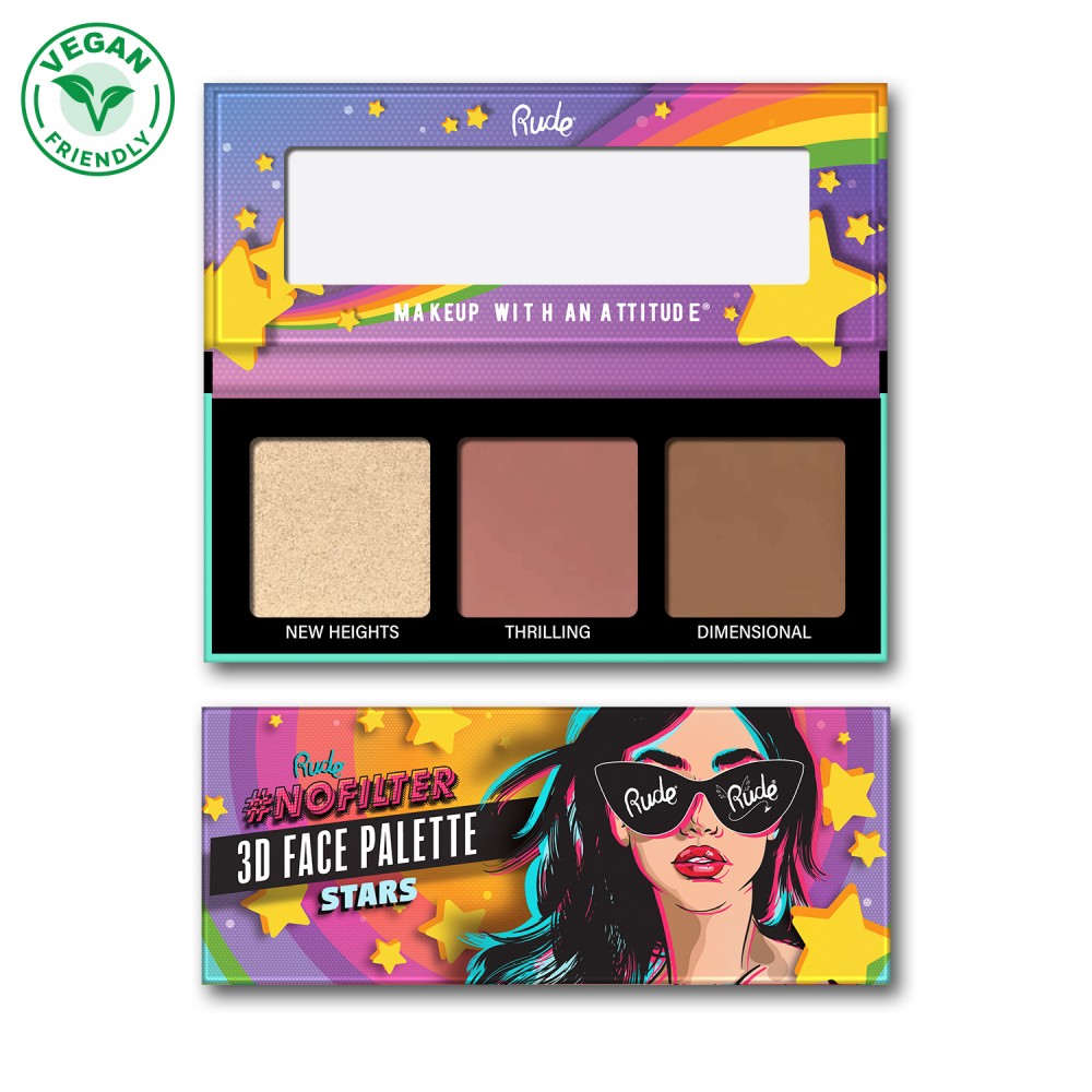 RUDE NoFilter 3D Face Palette - Stars