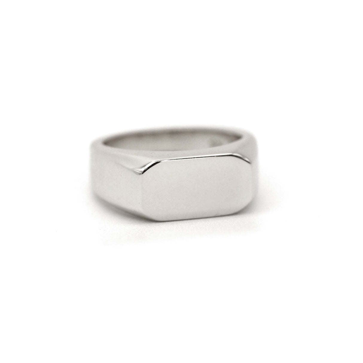 14k White Gold Bold Signet Ring by VicStoneNYC Fine Jewelry