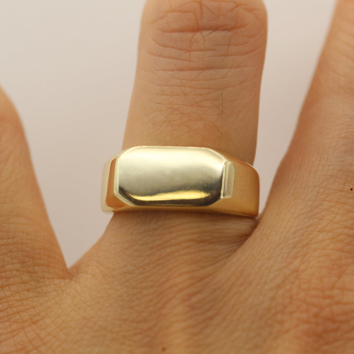 14k Yellow Gold Bold Signet Ring by VicStoneNYC Fine Jewelry