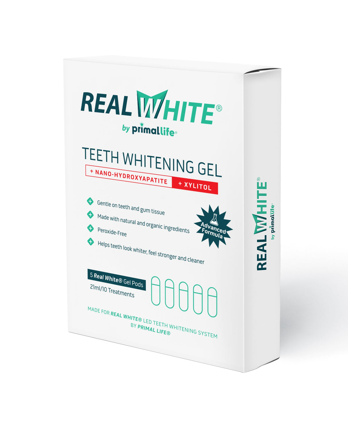 Teeth Whitening Gel Pods- 10 Treatments with Hydroxyapatite by Primal Life Organic II LLC