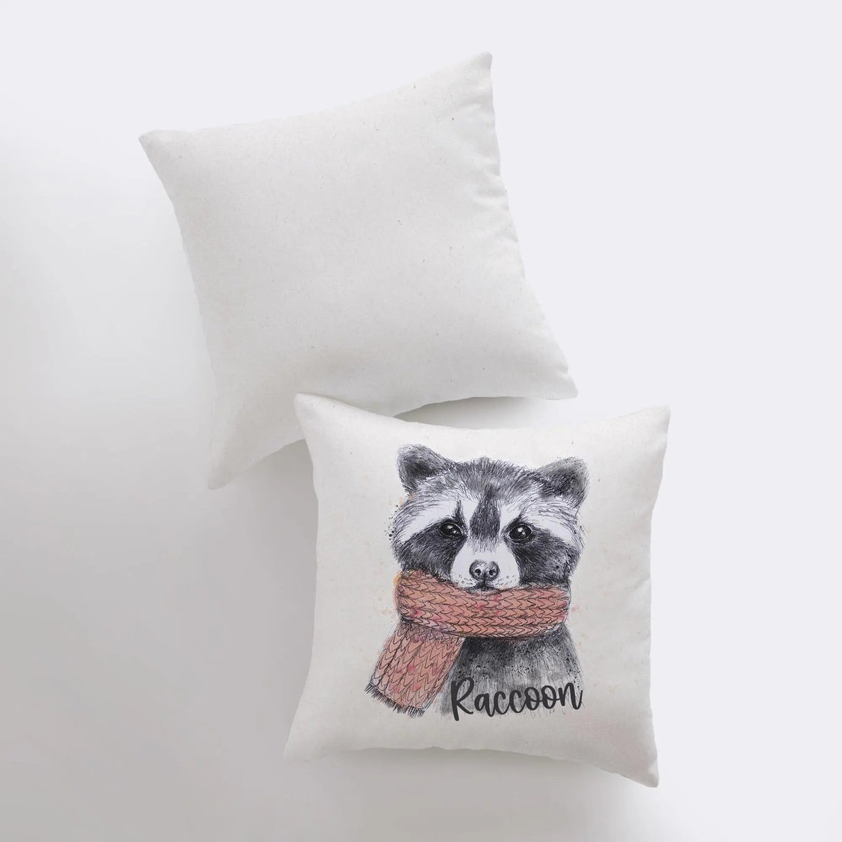 Raccoon Hipster | Pillow Cover | Raccoon Pillow | Throw Pillow | Wilderness | Animal | Cute Throw Pillows | Animal Print Decorative Pillows by UniikPillows