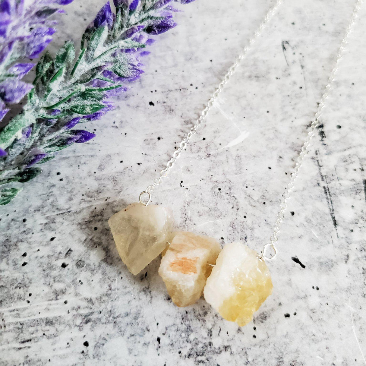 Raw Yellow Citrine Bar Necklace by Salt and Sparkle