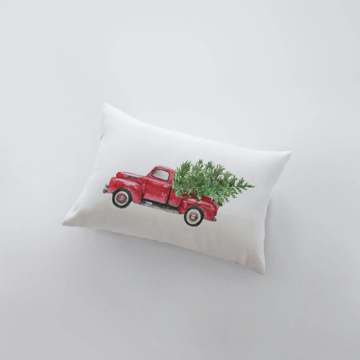 Red Christmas Truck | Christmas | 12x18 | Red Truck | Christmas Decor | Throw Pillow | Home | Christmas tree | Christmas Gifts by UniikPillows