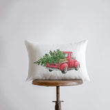 Red Christmas Truck Driving Away | Christmas | 12x18 | Red Truck | Christmas Decor | Throw Pillow | Home | Christmas tree | Christmas Gifts by UniikPillows