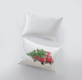 Red Christmas Truck Driving Away | Christmas | 12x18 | Red Truck | Christmas Decor | Throw Pillow | Home | Christmas tree | Christmas Gifts by UniikPillows