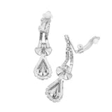 Crystal Rhinestone Teardrop Necklace Clip on Earring Set by Madeline Love