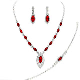 Marquise Rhinestone Necklace Jewelry Set by Madeline Love