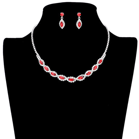 Marquise Stone Accented Rhinestone Jewelry Set by Madeline Love