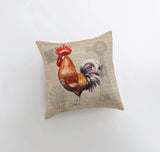 Red Rooster | Looking Left | Farmhouse Style | Pillow Cover | Farmhouse Modern Decor | Throw Pillow | Pillow | Rooster | Farm House Decor by UniikPillows