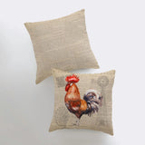 Red Rooster | Looking Left | Farmhouse Style | Pillow Cover | Farmhouse Modern Decor | Throw Pillow | Pillow | Rooster | Farm House Decor by UniikPillows