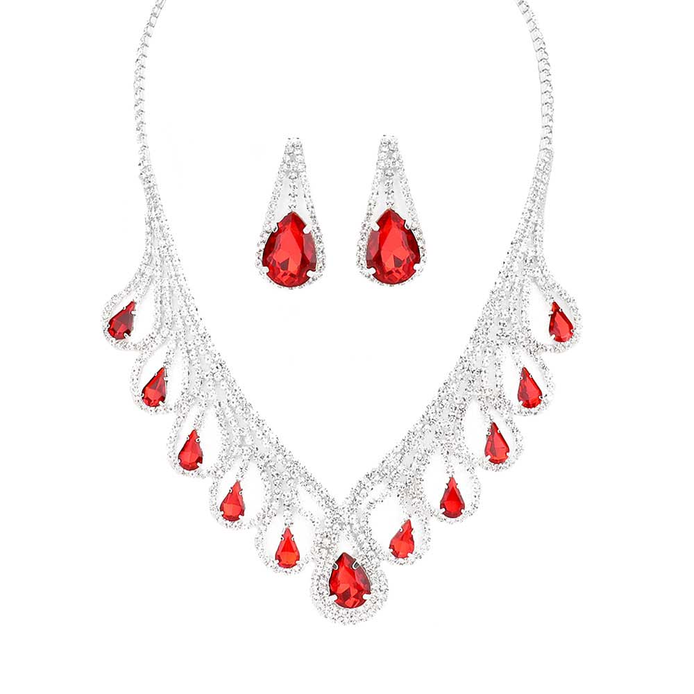 Teardrop Crystal Rhinestone Collar Necklace by Madeline Love