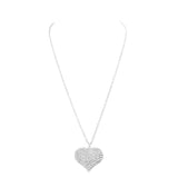 Crystal Pave Heart Pendant Long Necklace by Madeline Love