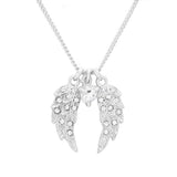 Crystal Wing Heart Bead Pendant Necklace by Madeline Love