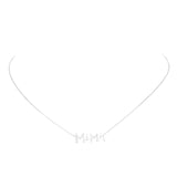 White Gold Dipped CZ Mama Metal Message Pendant Necklace by Madeline Love