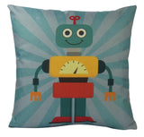 Robot | Blue |  Fun Gifts | Pillow Cover | Home Decor | Throw Pillows | Happy Birthday | Kids Room Decor | Kids Room | Room Decor by UniikPillows