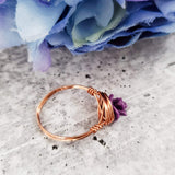 Rose Bead Wire Wrapped Ring by Salt and Sparkle