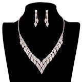 Rhinestone Pave V Shape Necklace by Madeline Love