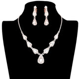 Teardrop Stone Accented Rhinestone Pave Necklace by Madeline Love