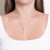 Rose Quartz Crystal Point Necklace by Tiny Rituals