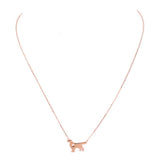 Gold Dipped Dachshund Heart Charm Dog Detailed Necklace by Madeline Love