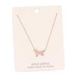 Gold Dipped Dachshund Heart Charm Dog Detailed Necklace by Madeline Love