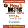 Real-Resumes for Restaurant, Food Service & Hotel Jobs