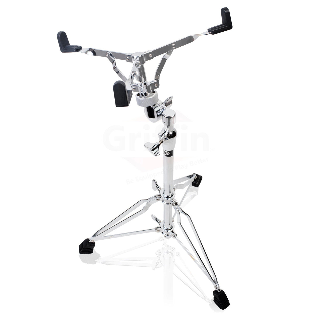 GRIFFIN Deluxe Snare Drum Stand | Percussion Hardware Kit with Key | Double Braced Medium Weight Mount for Snares, Tom Drums & Practice Pad | Adjustable Height & Tilting Gear Clamp Style Basket Holder by GeekStands.com