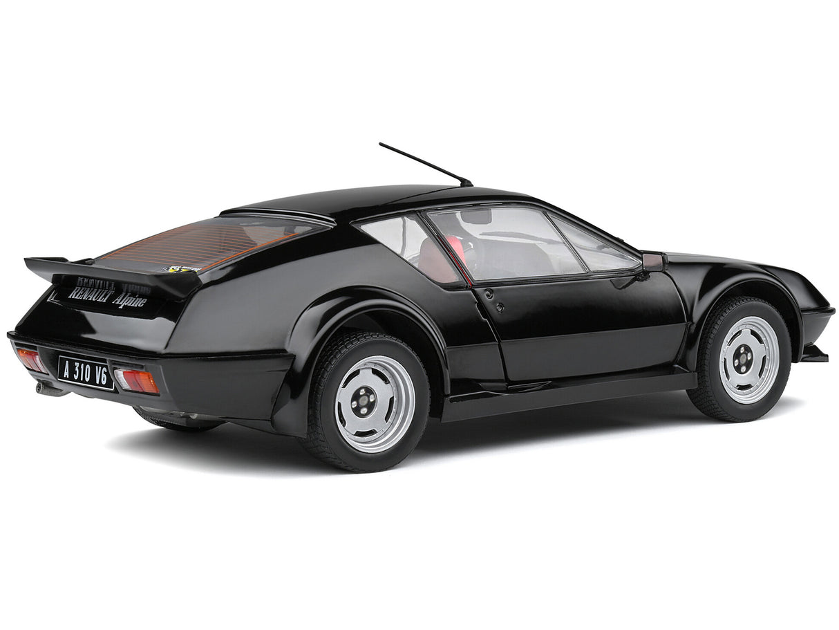 1983 Alpine A310 Pack GT Noir Irise Black with Red Interior 1/18 Diecast Model Car by Solido