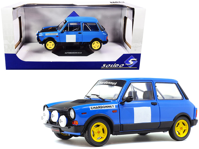 1980 Autobianchi A112 Abarth Blue "Chardonnet" Rally Car 1/18 Diecast Model Car by Solido