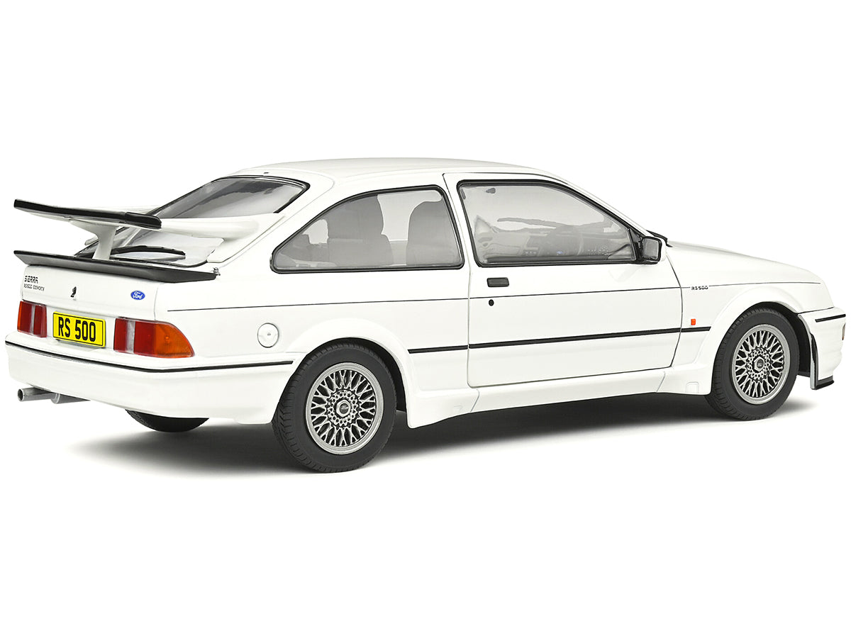 1987 Ford Sierra RS500 RHD (Right Hand Drive) White with Black Stripes 1/18 Diecast Model Car by Solido