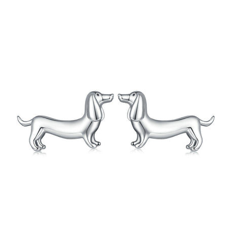 Elegant Dachshund Sterling Silver Ring & Earring by Dach Everywhere