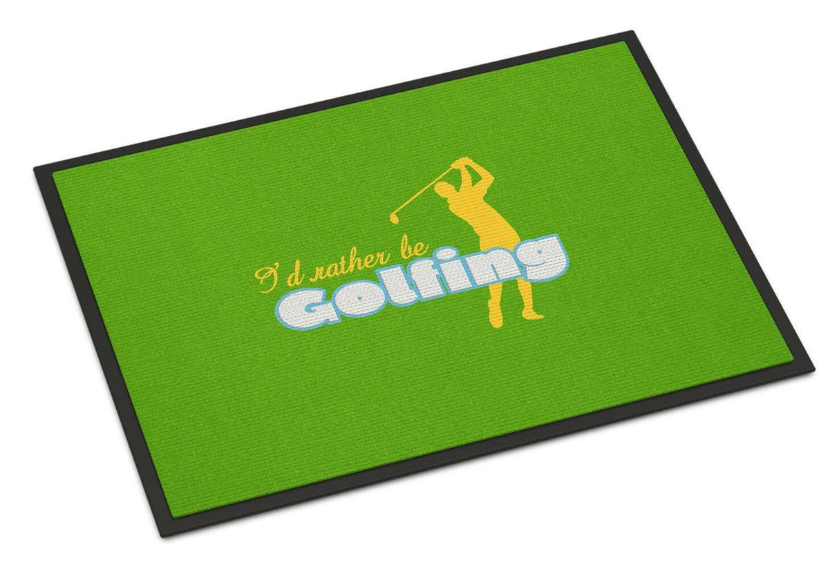 I'd rather be Golfing Man on Green Indoor or Outdoor Mat 18x27 SB3092MAT by Caroline's Treasures