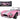 1965 Shelby Cobra 427 S/C Pink with White Stripes with Printed Carroll Shelby Signature's on the Trunk 1/18 Diecast Model Car by Shelby Collectibles