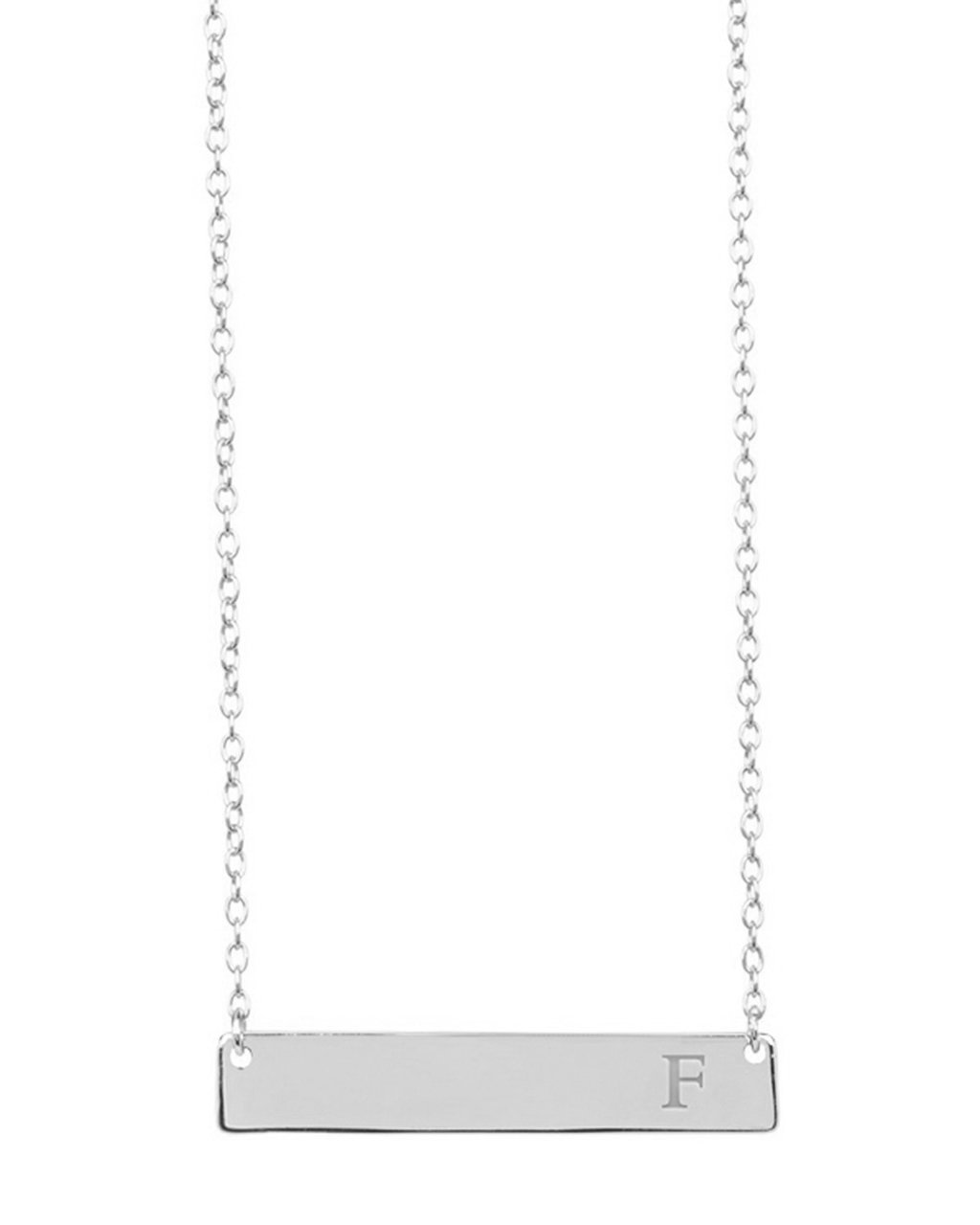 Sterling Silver Bar Initial Necklace by Sterling Forever