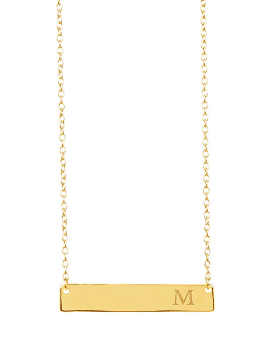 Sterling Silver Bar Initial Necklace by Sterling Forever