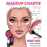 Makeup Charts - Face Charts for Makeup Artists: White Model - HEART face shape