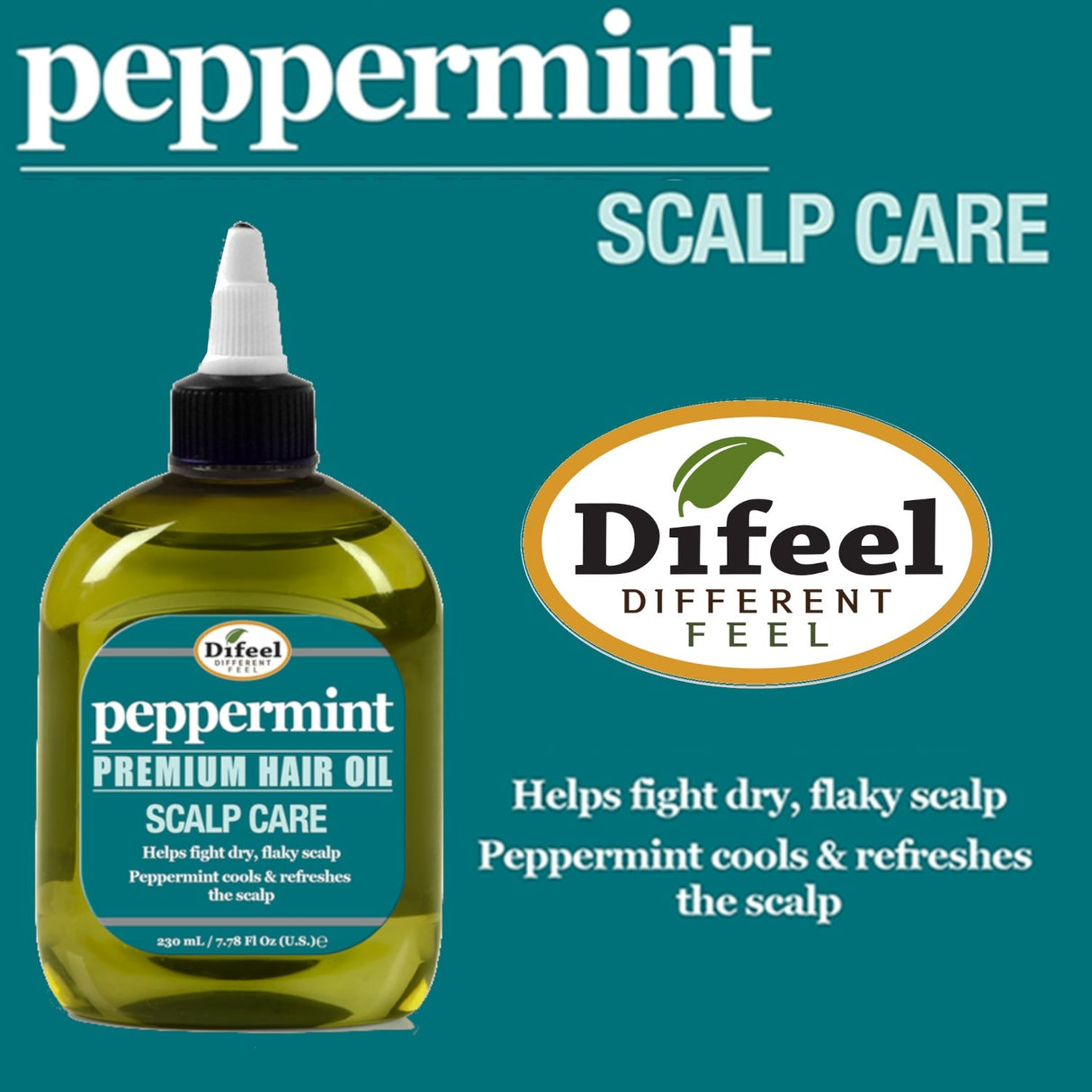 Difeel Peppermint Scalp Care Hair Oil 7.1 oz.- Deluxe 2-PC Gift Set by difeel - find your natural beauty